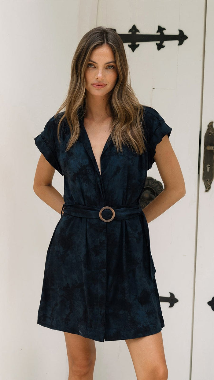 khushclothing DRESSES Aurora Collar Mini Dress - Hazy Ash