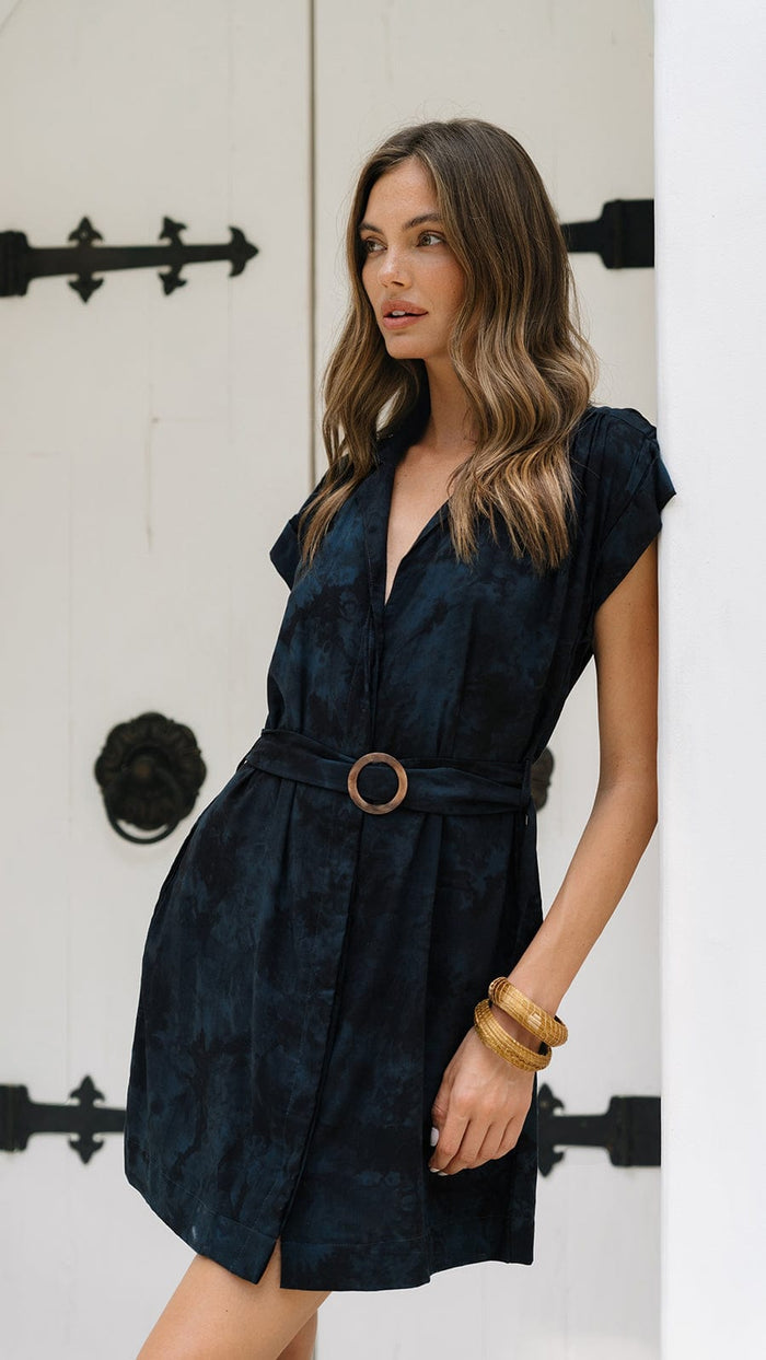 khushclothing DRESSES Aurora Collar Mini Dress - Hazy Ash