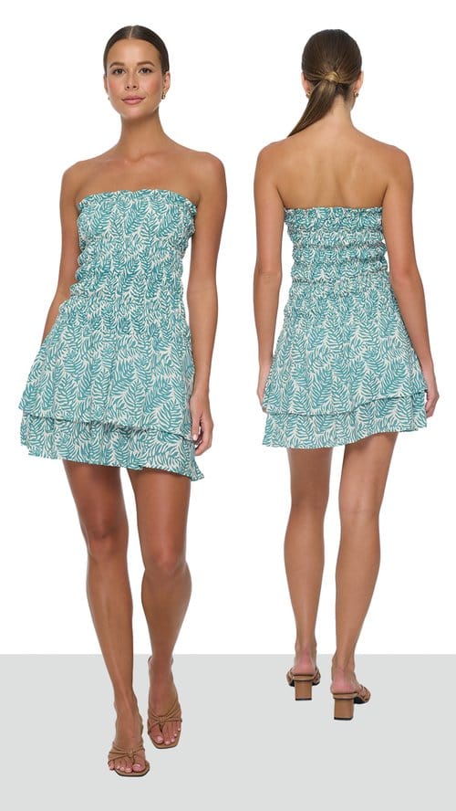 khushclothing DRESSES Flor de Juma Mini Dress - Brisa teal