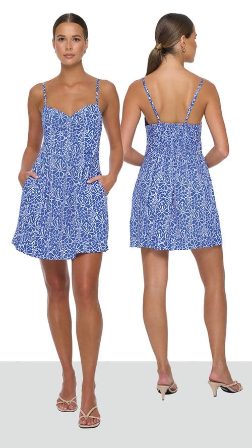 khushclothing DRESSES Guapa Mini Dress - Magnolia Blue