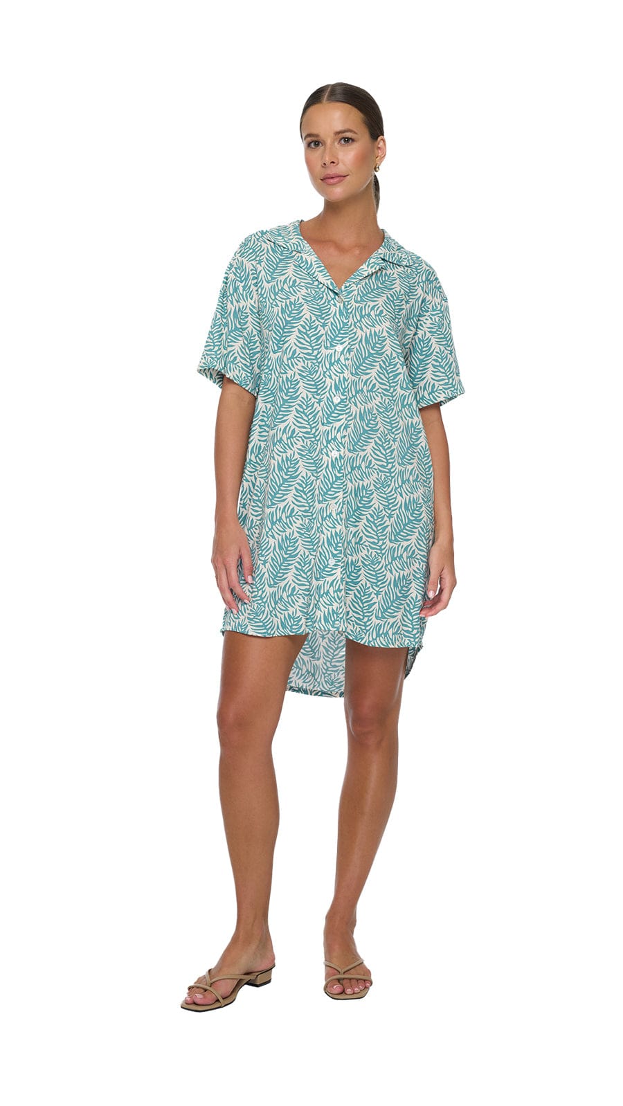 khushclothing DRESSES Mini Dress Shirt Calabria - Brisa Teal