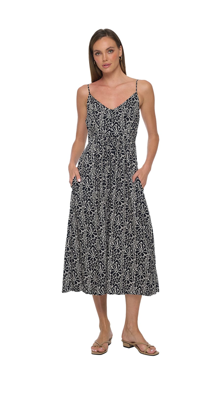 khushclothing DRESSES Soller Mio Midi Dress - Magnolia Black