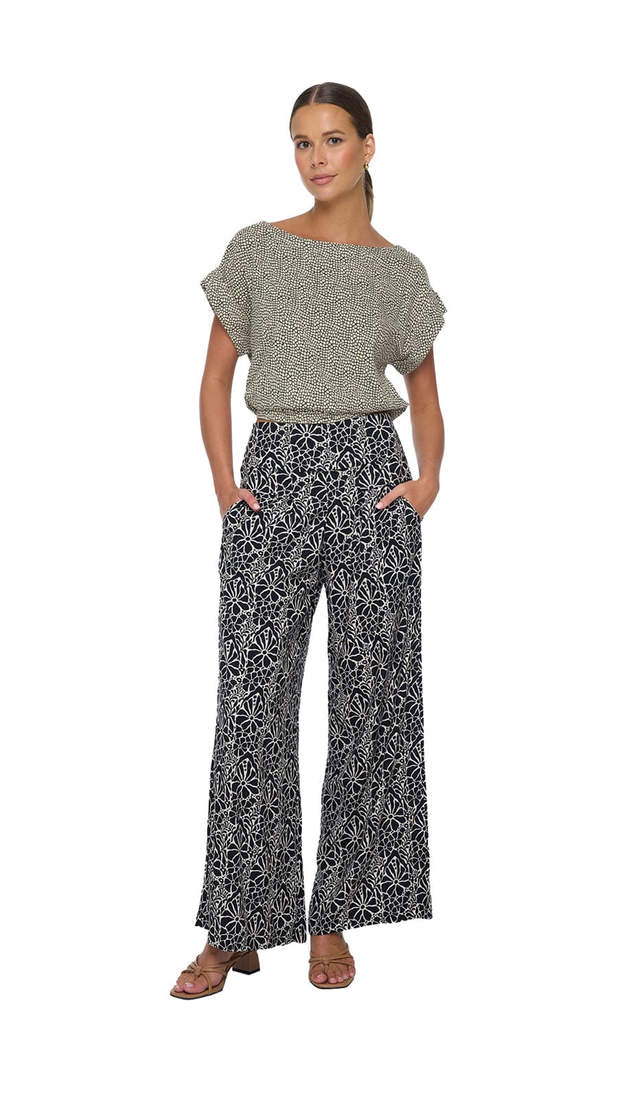 khushclothing PANTS Wide Leg Johanna Pants - Magnolia Black
