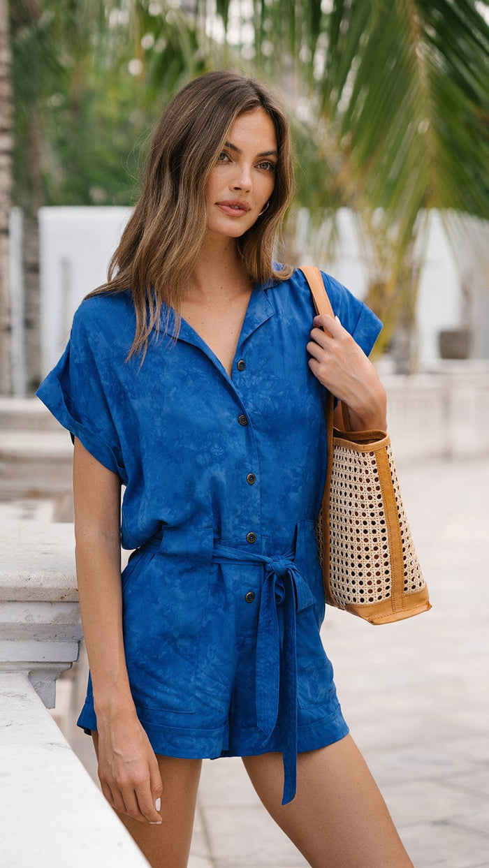 khushclothing ROMPERS Carola Romper - Hazy Indigo