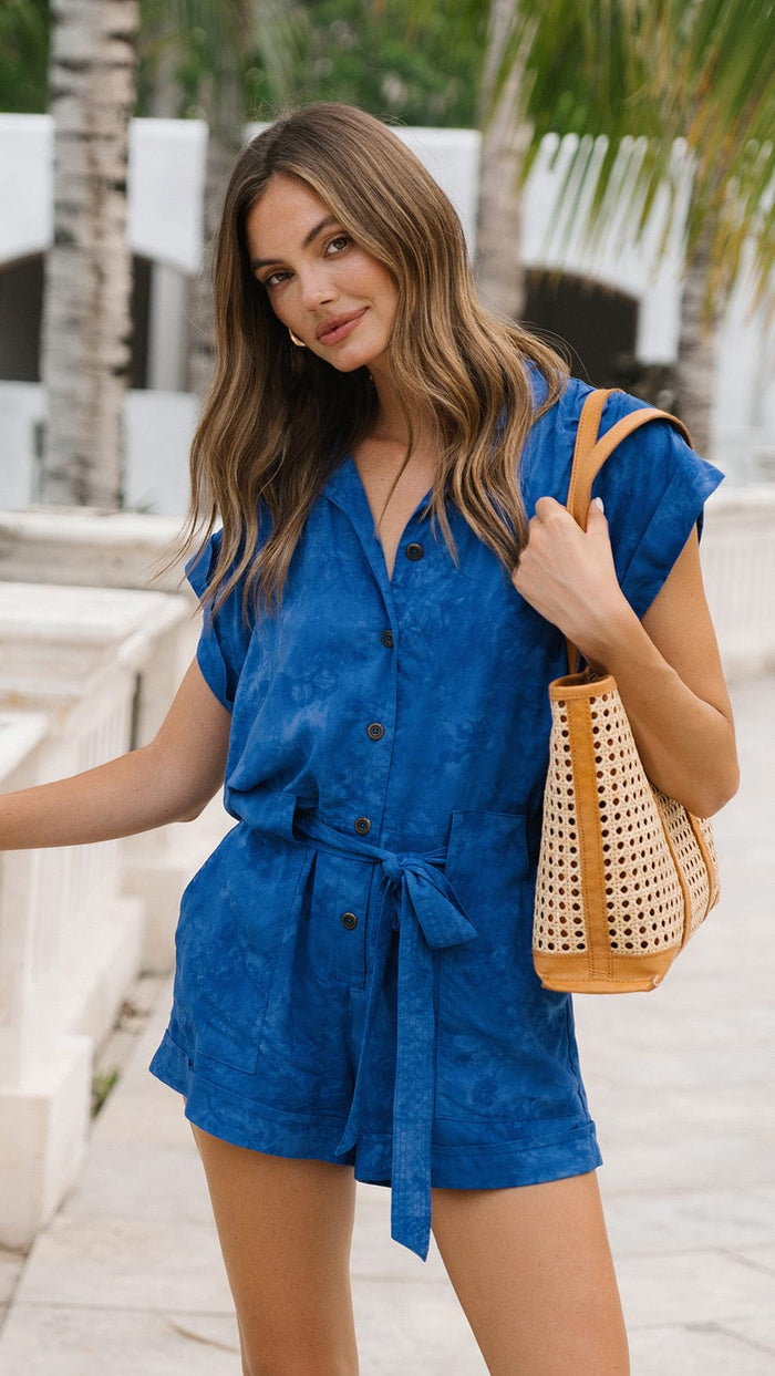 khushclothing ROMPERS Carola Romper - Hazy Indigo