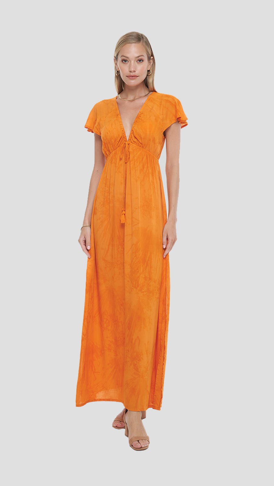 Tangerine Tiered Dress