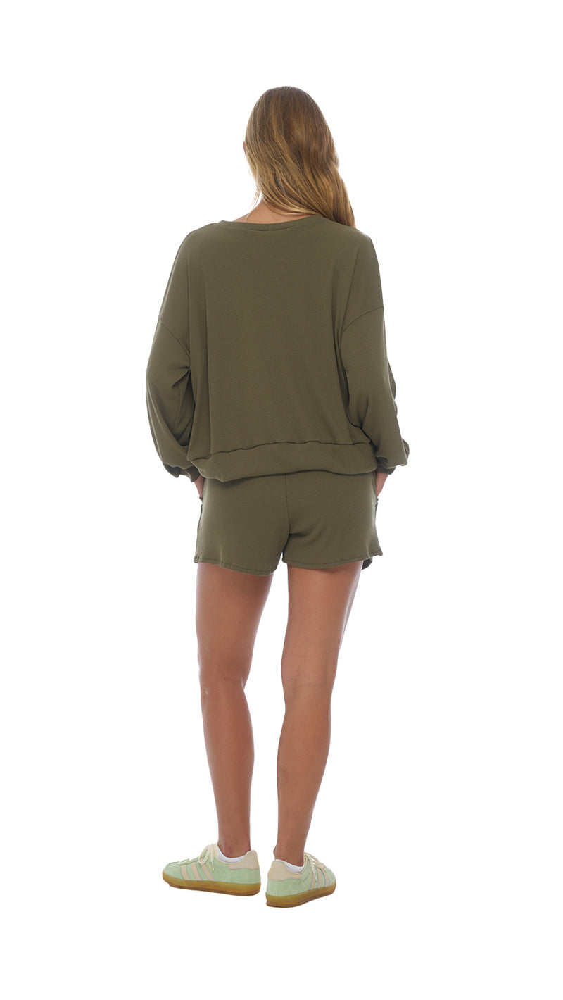 Capri Cuts Sweatshorts Perenne - Olive