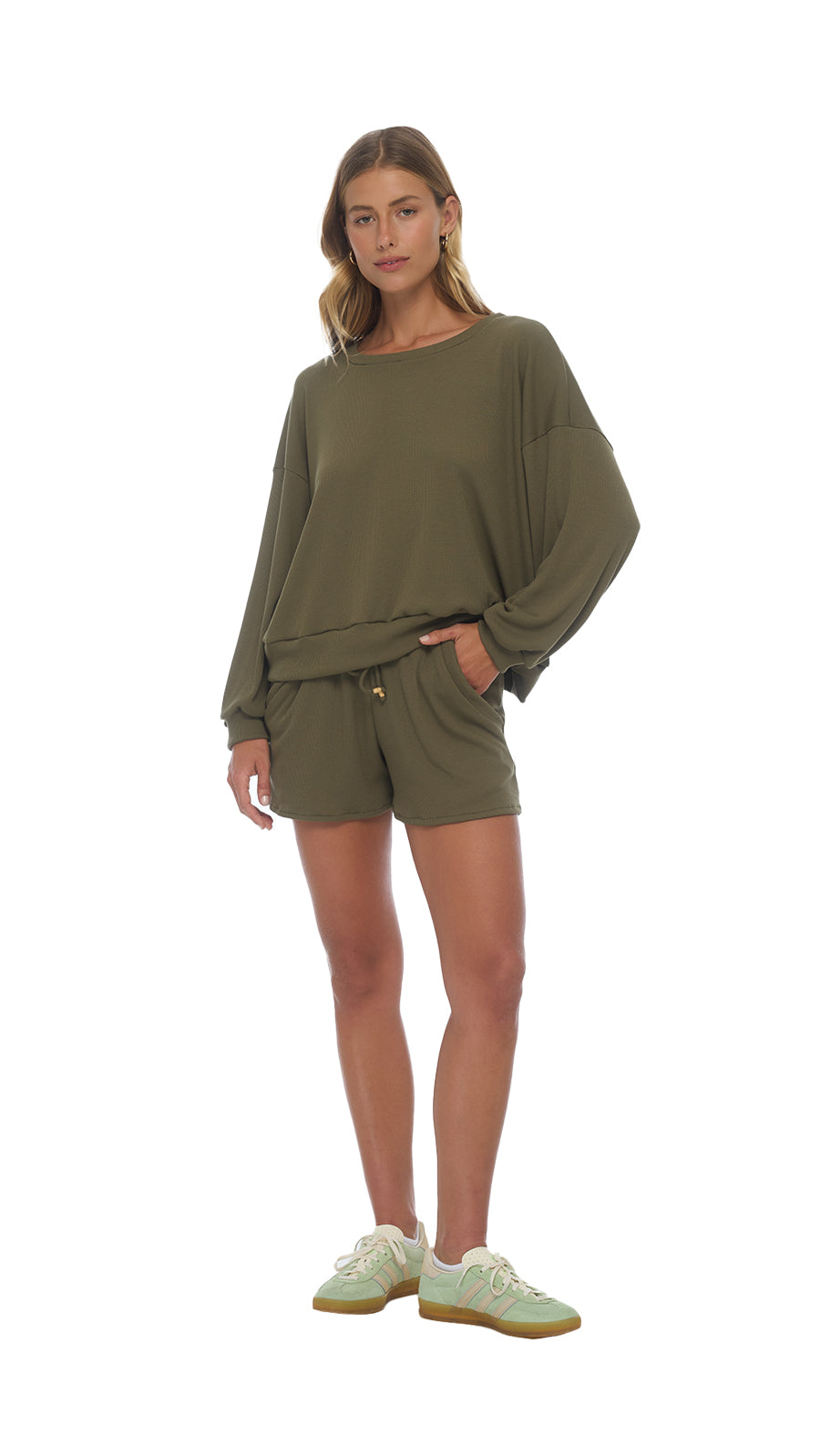 Capri Cuts Sweatshorts Perenne - Olive