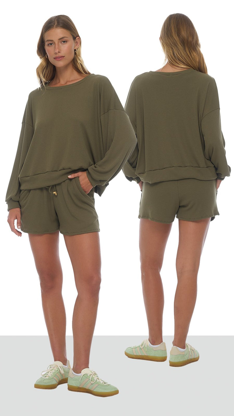 Capri Cuts Sweatshorts Perenne - Olive