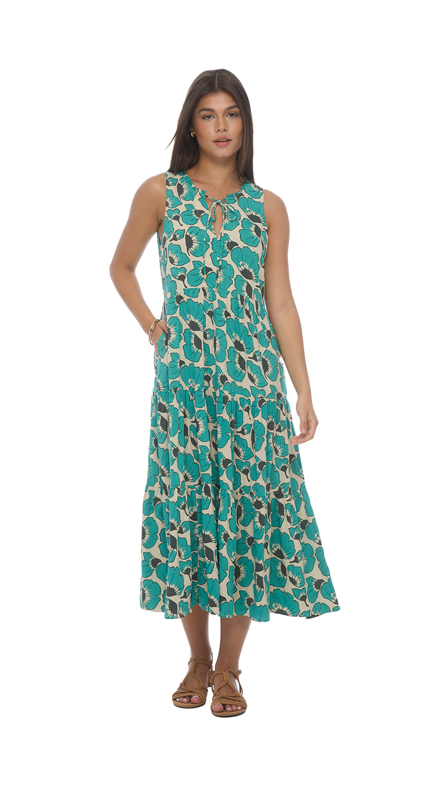 Genoa Incanto Midi Dress - Fiore Ocean