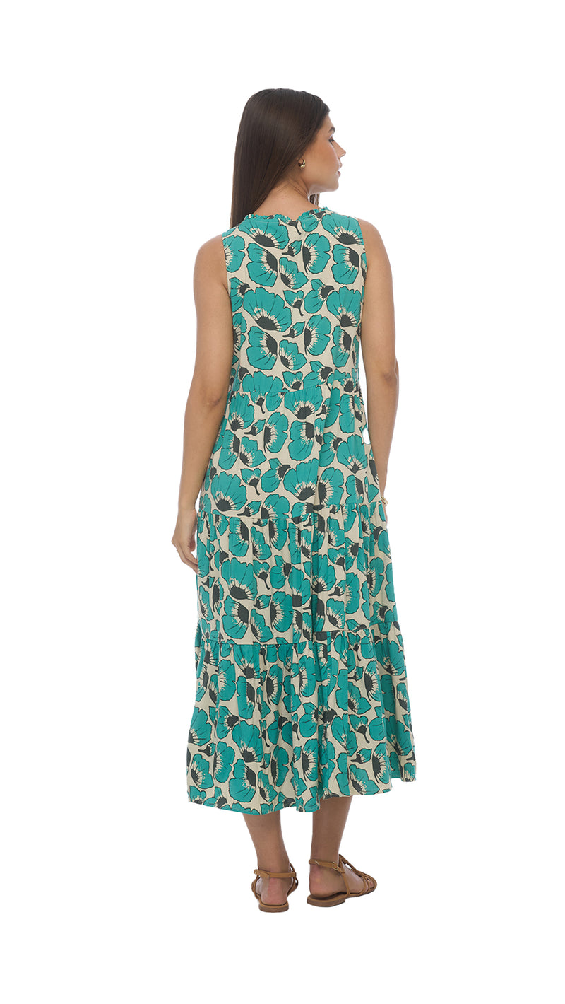 Genoa Incanto Midi Dress - Fiore Ocean