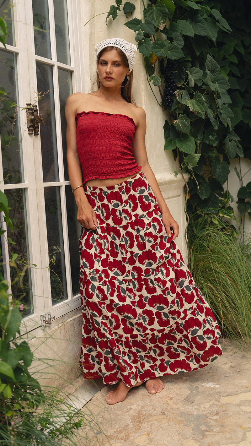 Belle Sole Skirt - Fiore Cherry