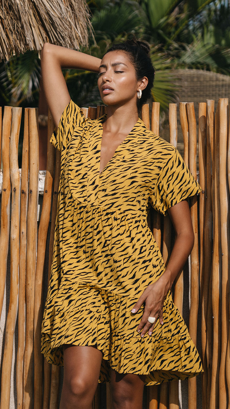 Free Spirit Heinui Mini Dress - Jungle Nugget