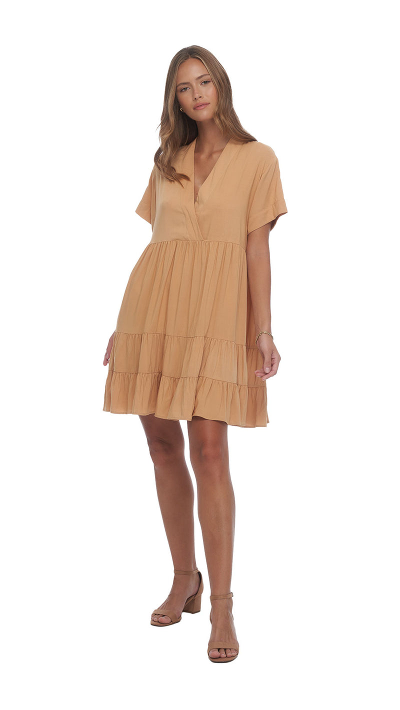 Free Spirit Heinui Mini Dress - Caramel Latte