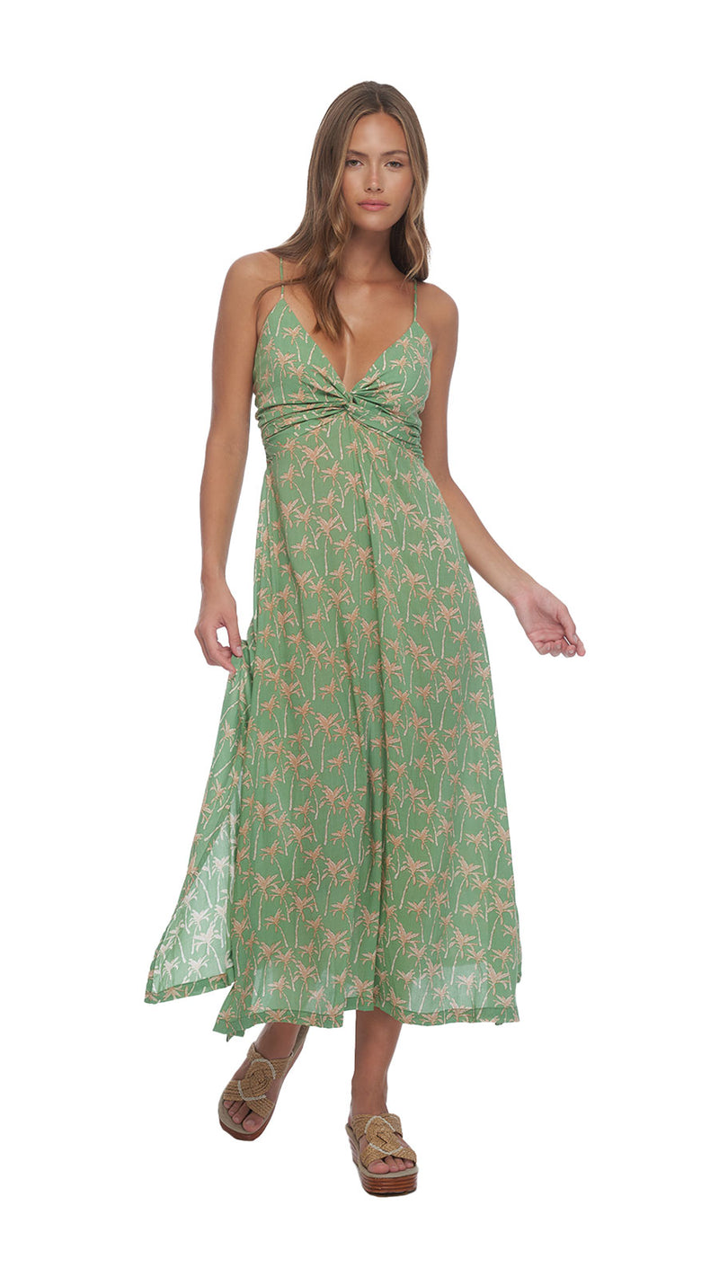 Lorena Midi Dress - Palm Peppermint