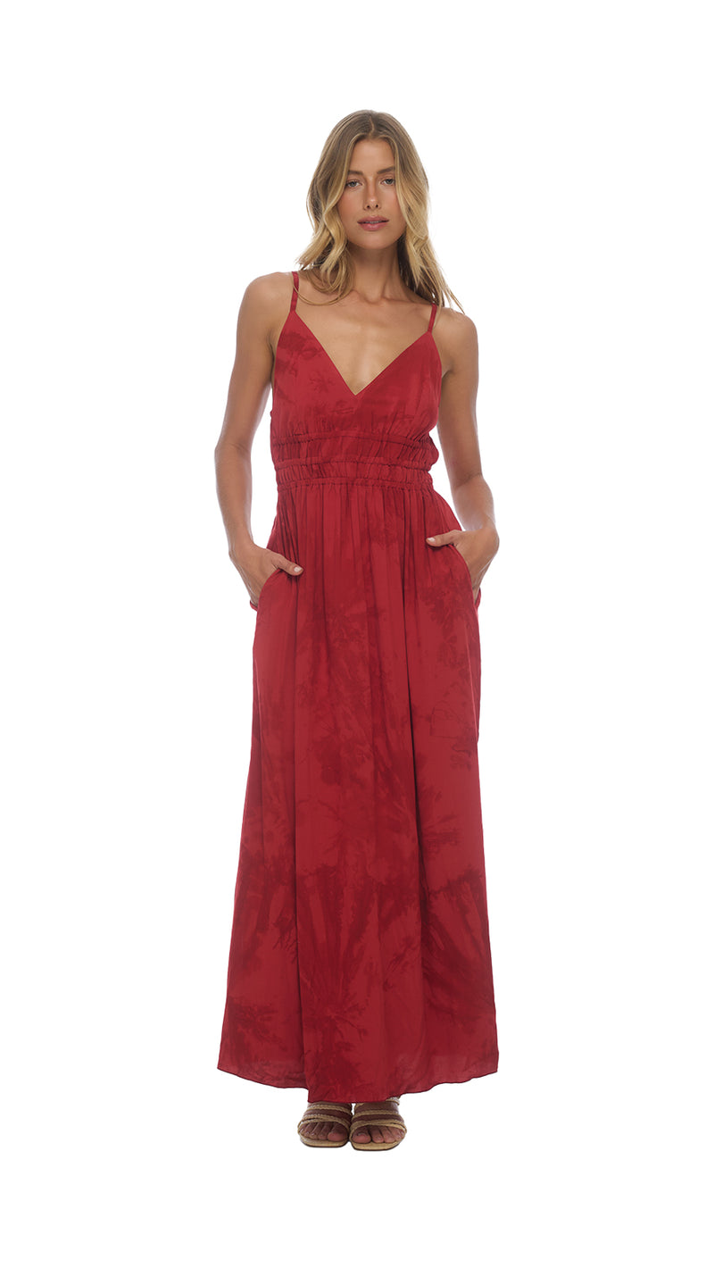 Shine Bright Manihi Maxi Dress - Murky Scarlet