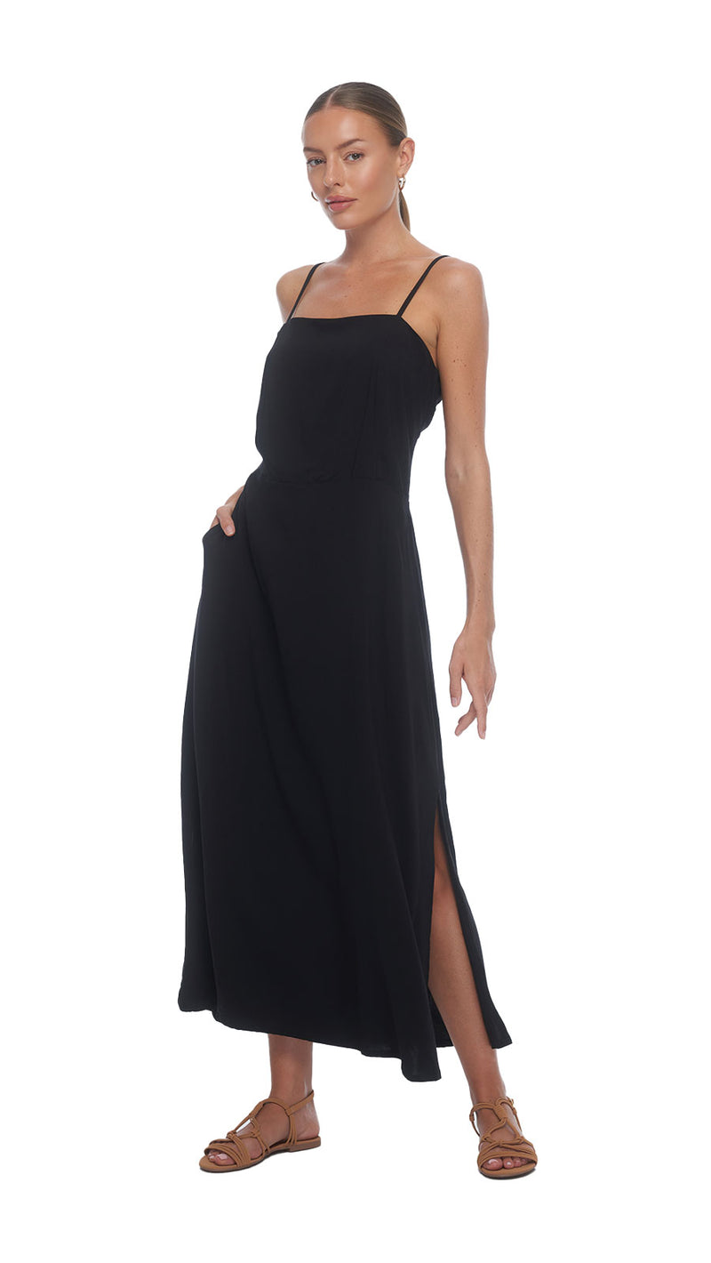 Paradise Mirella Midi Dress - Solid Black