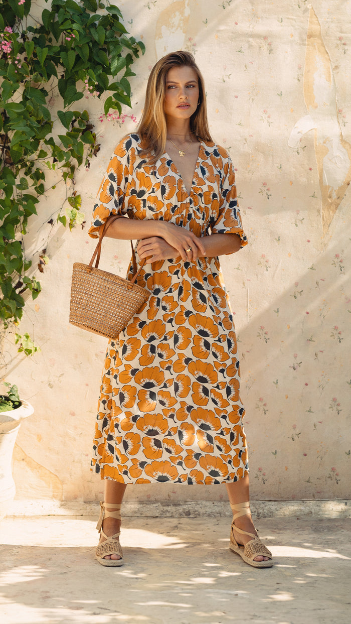 Molise Midi Dress - Fiore Honey