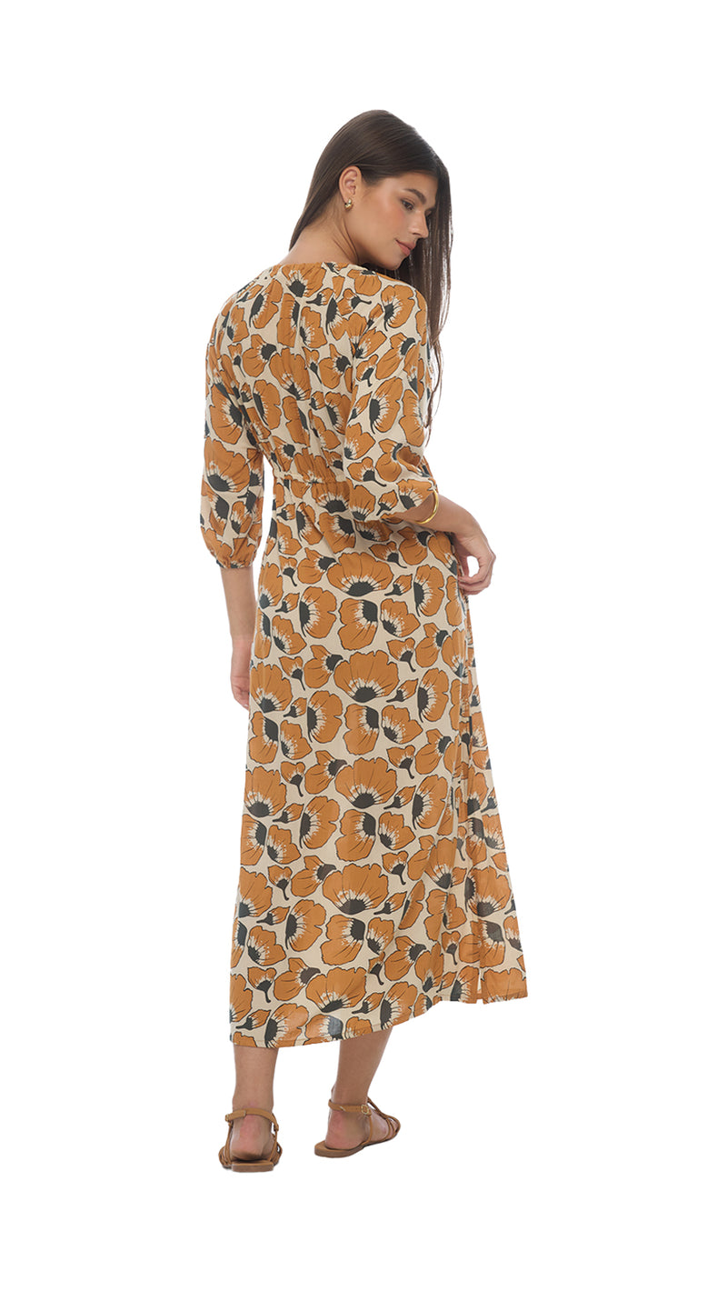 Molise Midi Dress - Fiore Honey