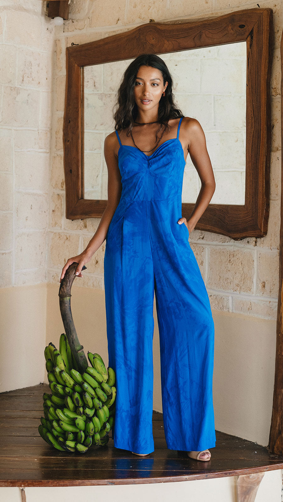 Tropical Morena Jumpsuit - Murky Cobalt