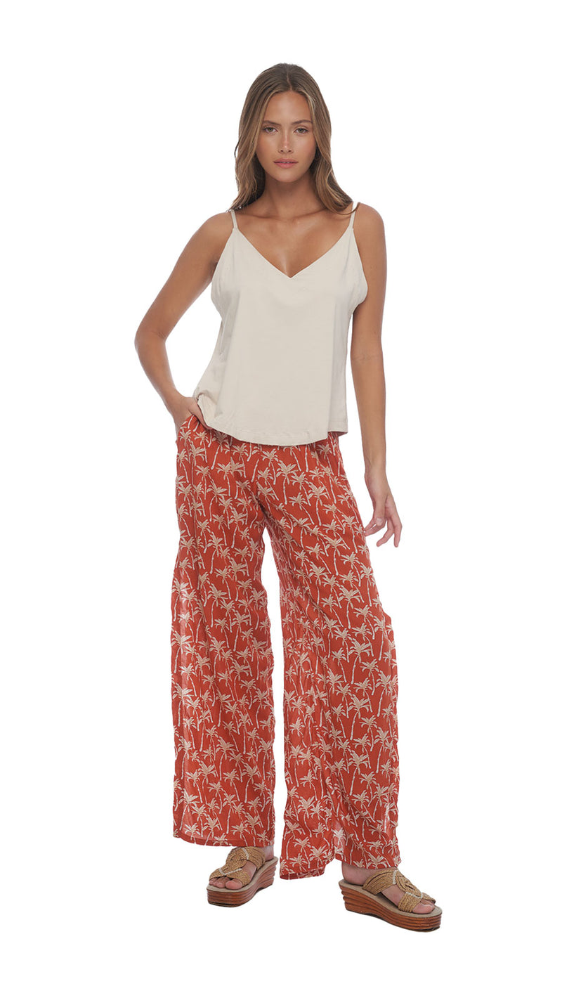 Blooming Mahana Pants - Palm Orange Rust