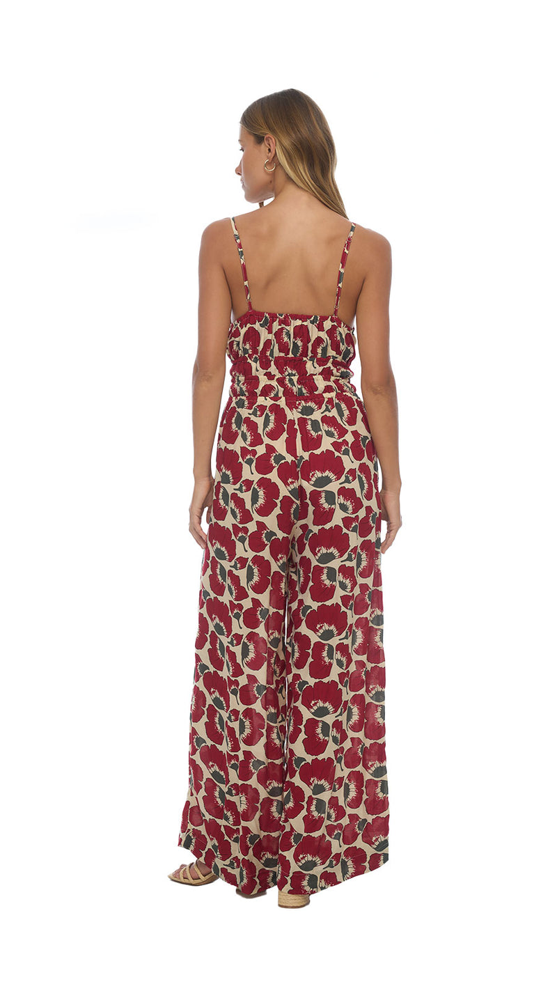 Loose Bottom Fit Opal Jumpsuit - Fiore Cherry