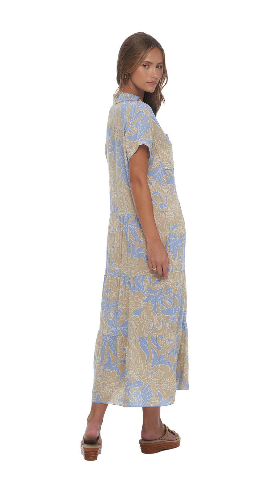 Island Breeze Stella Midi Dress - Tropical Steel Blue