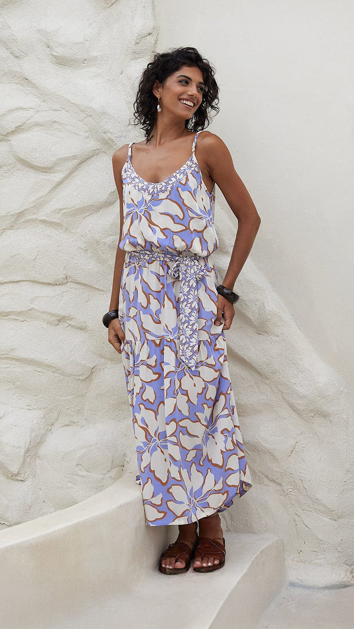 khushclothing DRESSES Aurelia Island Maxi Dress - Blooms Lavender