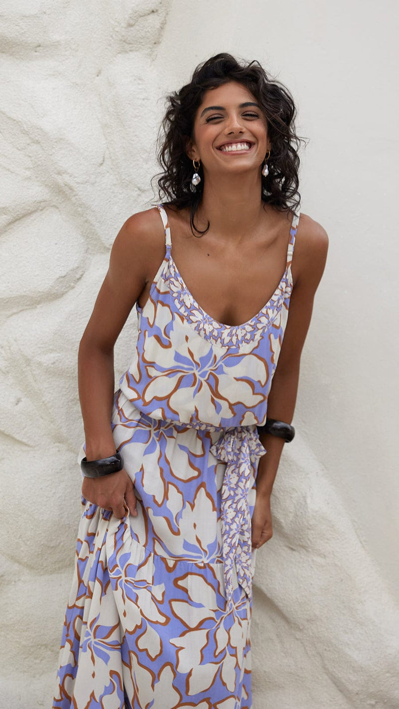 khushclothing DRESSES Aurelia Island Maxi Dress - Blooms Lavender