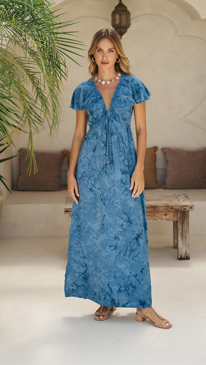 khushclothing DRESSES Avelle Maxi Dress - Hazy Denim
