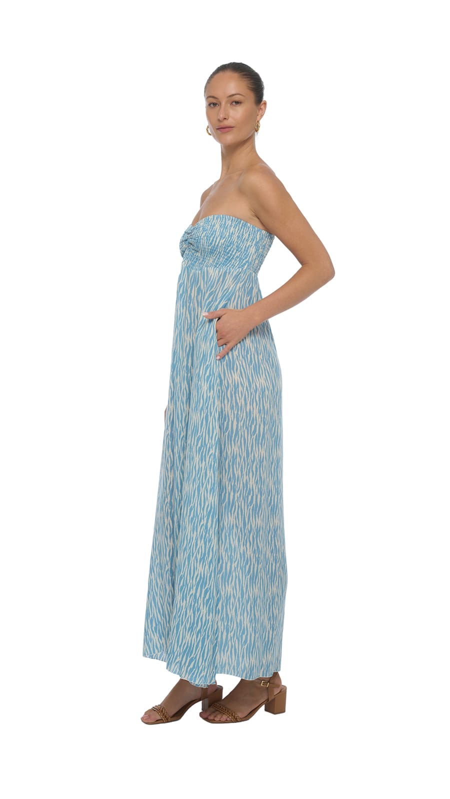 khushclothing DRESSES Aven Strapless Maxi Dress - Wild Blue