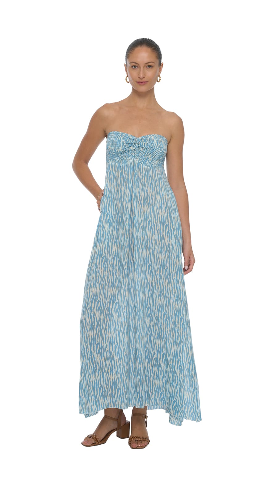 khushclothing DRESSES Aven Strapless Maxi Dress - Wild Blue