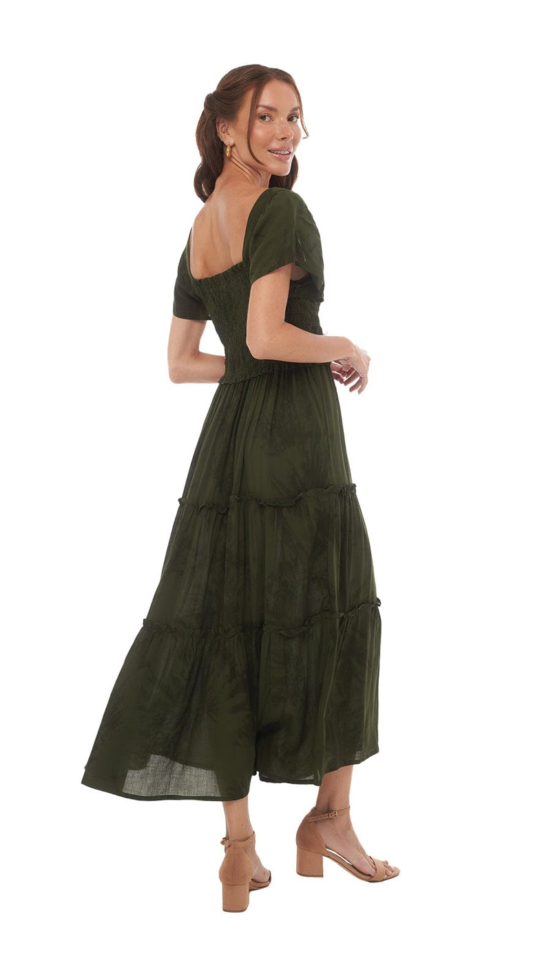 khushclothing DRESSES Bella Cypress Midi Dress - Murky Basil