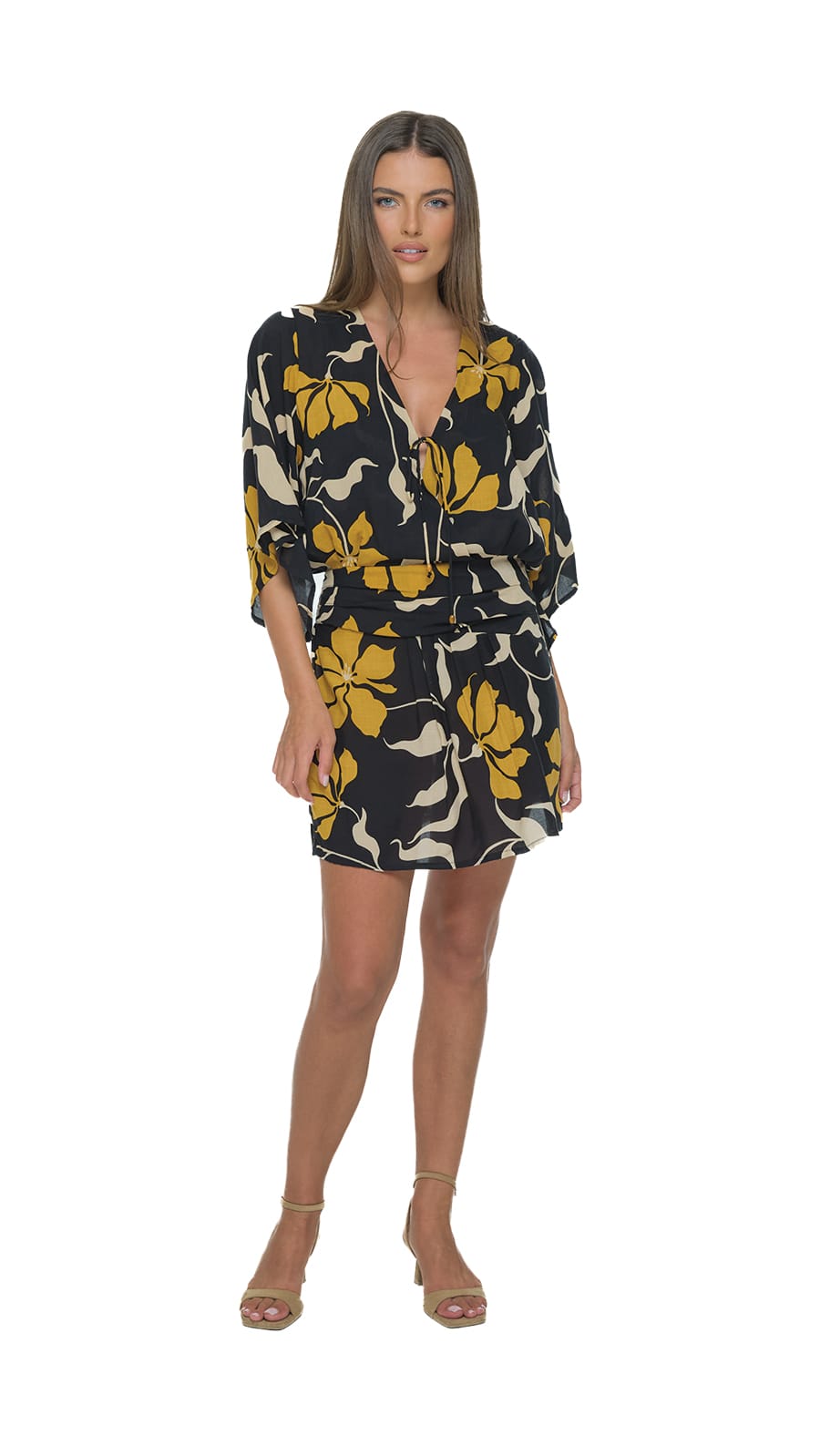 khushclothing DRESSES Eleni Mini Dress - Fleur Black