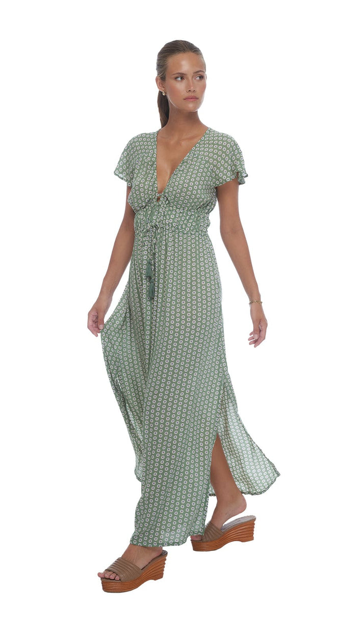 khushclothing DRESSES Enchanted Davanti Maxi Dress - Blooming Green