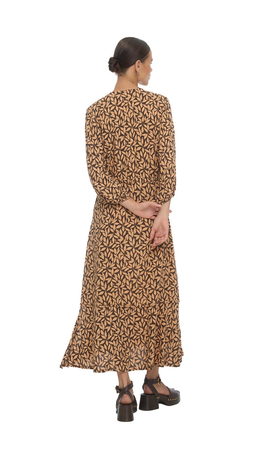 khushclothing DRESSES Fethiye Midi Dress - Petaline Brown