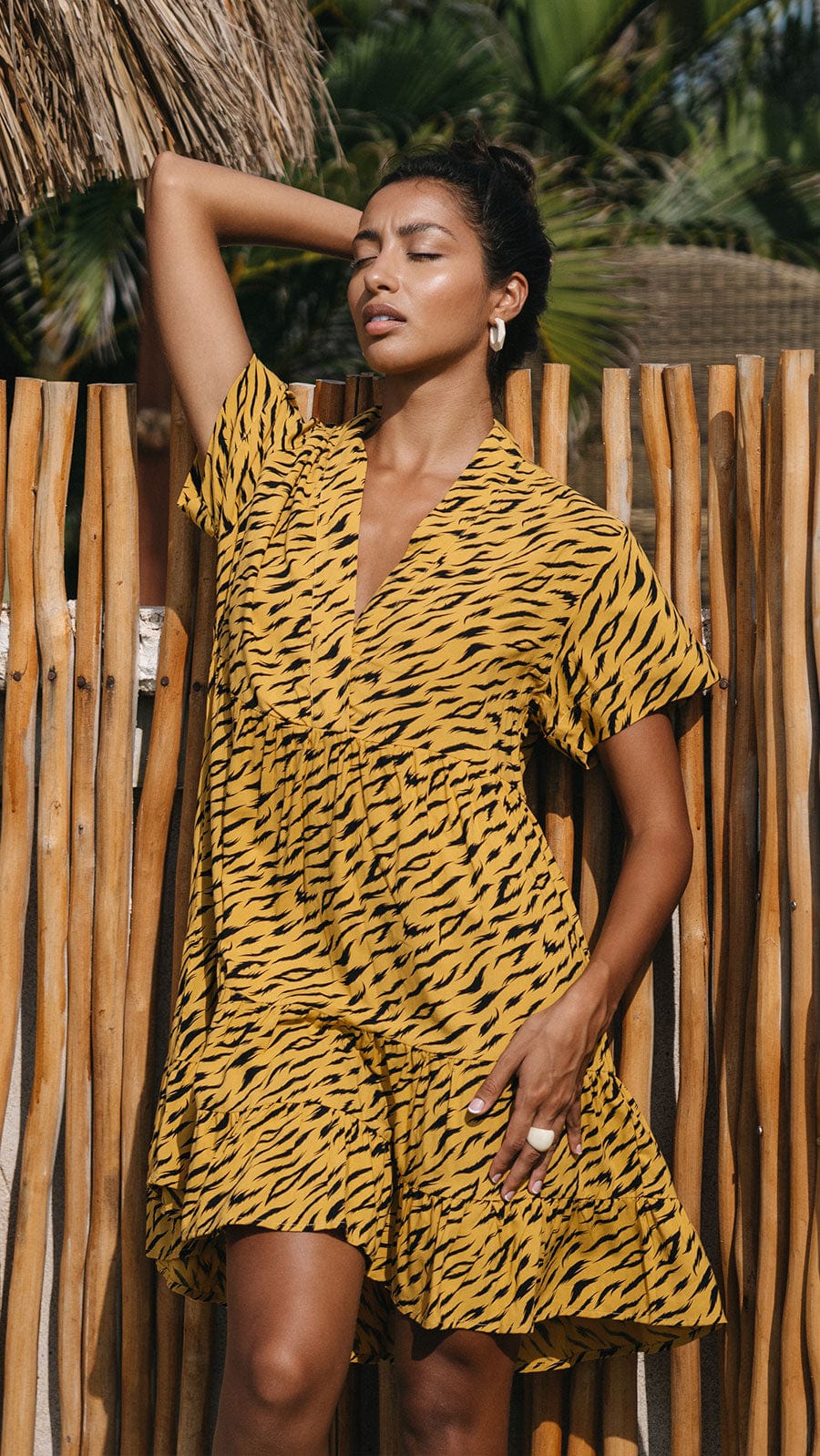 khushclothing DRESSES Free Spirit Heinui Mini Dress - Jungle Nugget