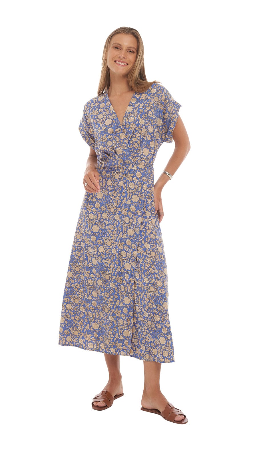 khushclothing DRESSES Jardin blue Midi Dress Roisin