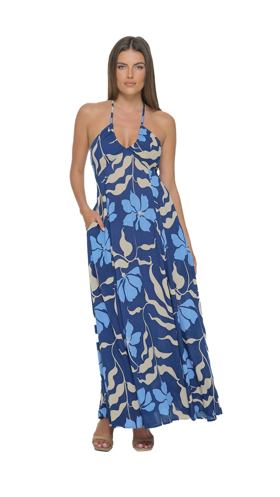 khushclothing DRESSES Lilia Maxi Dress - Fleur Navy