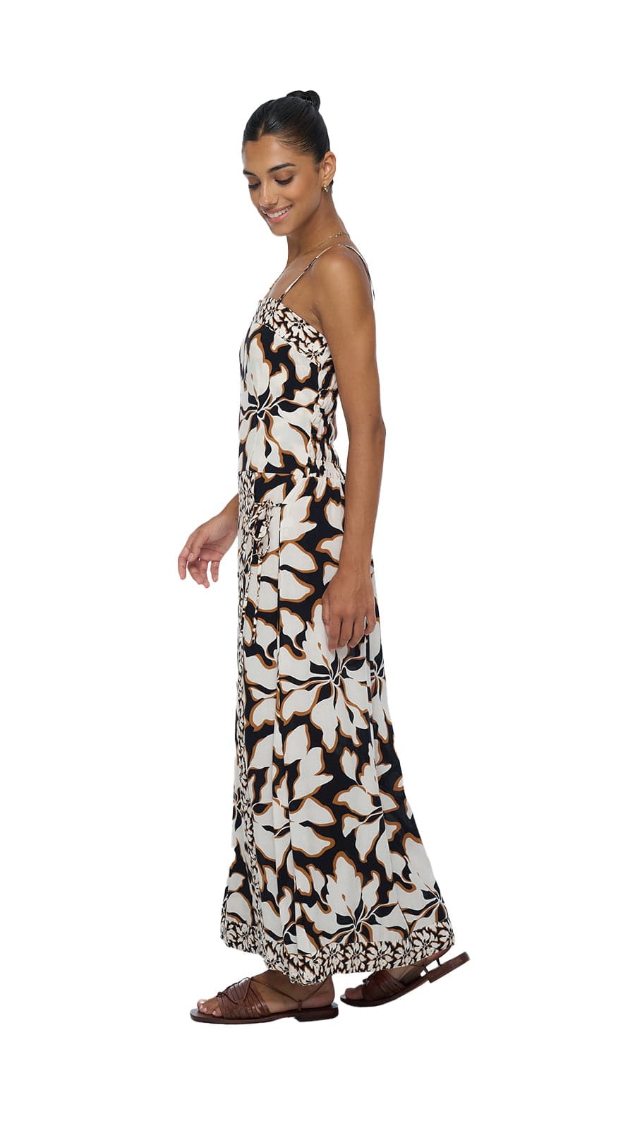khushclothing DRESSES Liora Tropical Whisper Maxi Dress - Blooms Black