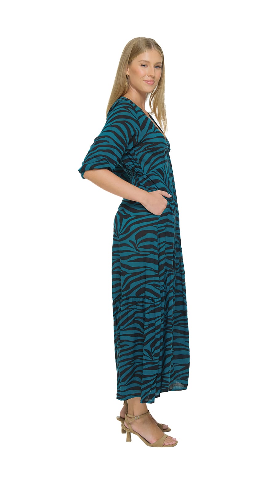 khushclothing DRESSES Manni Midi Dress - Rove Petrol