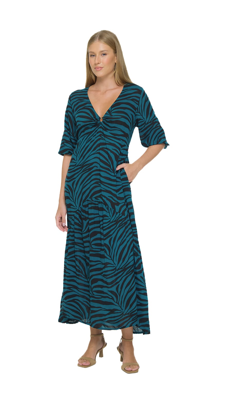 khushclothing DRESSES Manni Midi Dress - Rove Petrol