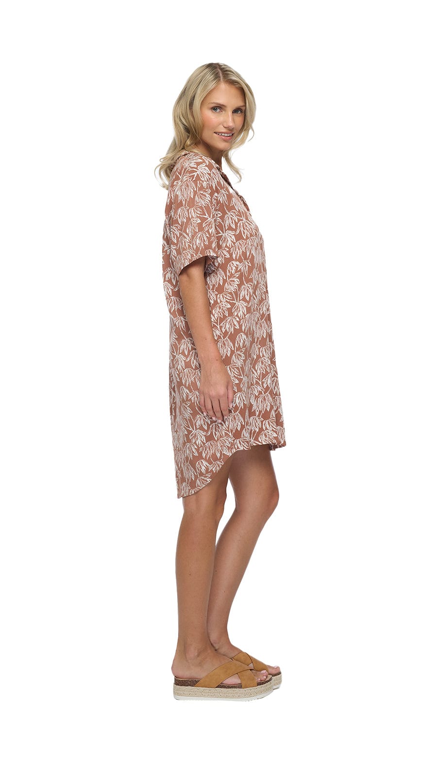 khushclothing DRESSES Mini Dress Shirt Calabria - Canopy Brown