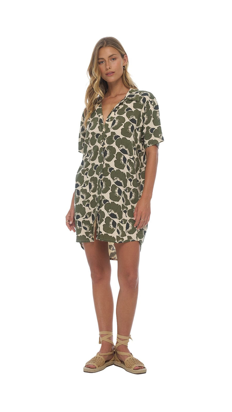 khushclothing DRESSES Mini Dress Shirt Calabria - Fiore Bancha