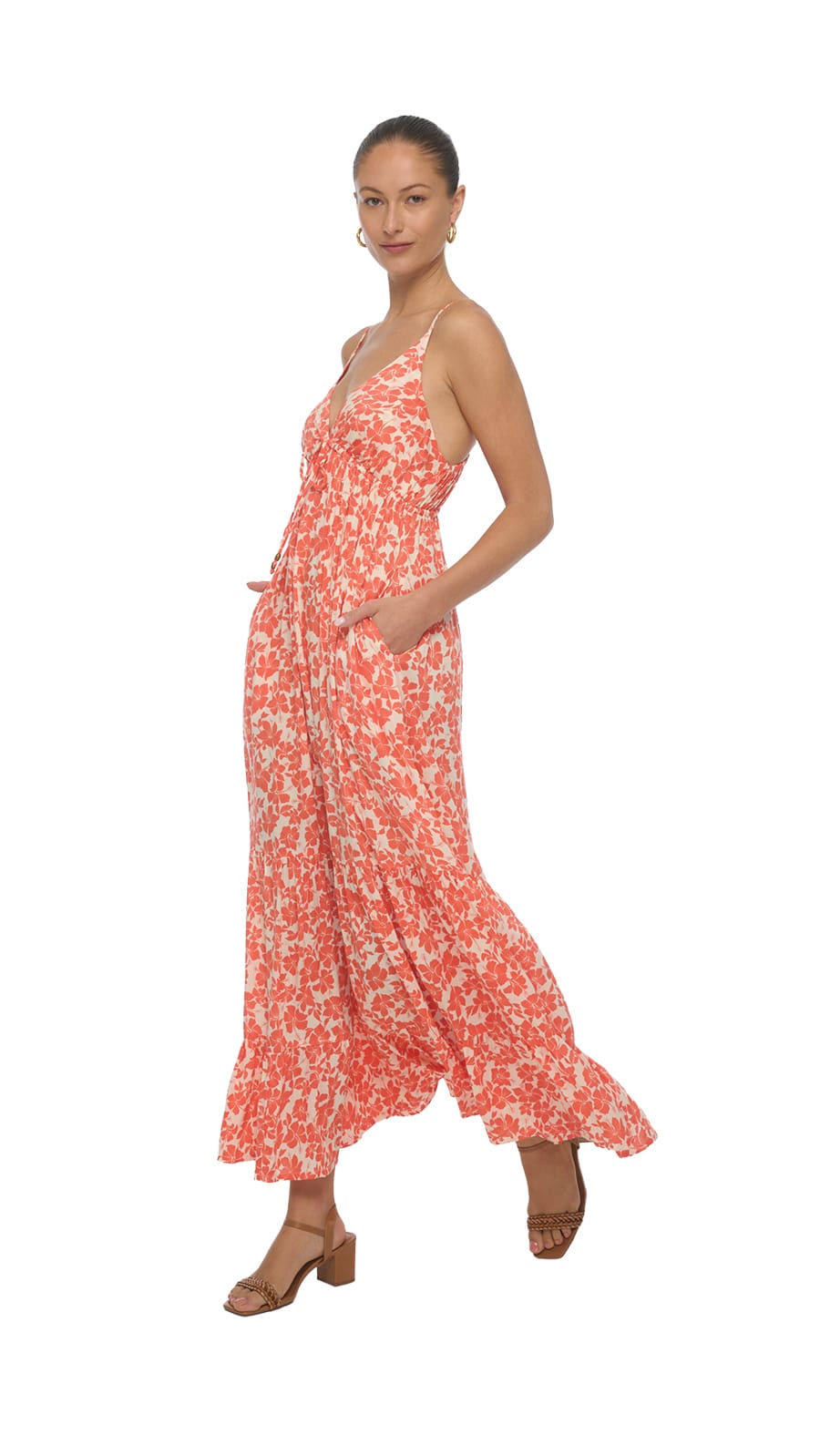khushclothing DRESSES Morya Maxi Dress - Kai Coral