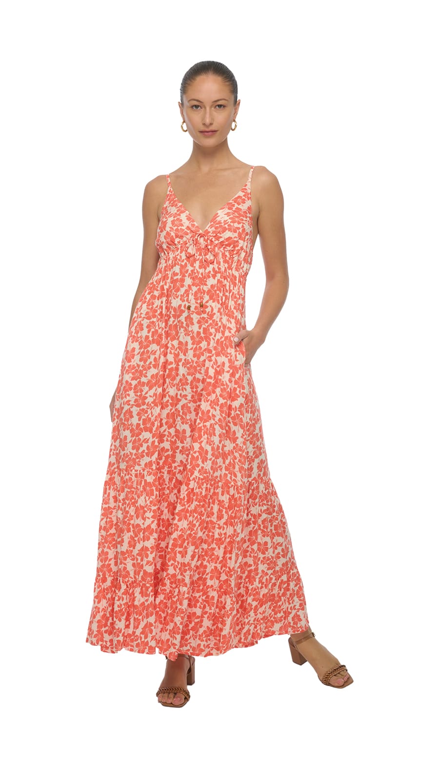 khushclothing DRESSES Morya Maxi Dress - Kai Coral