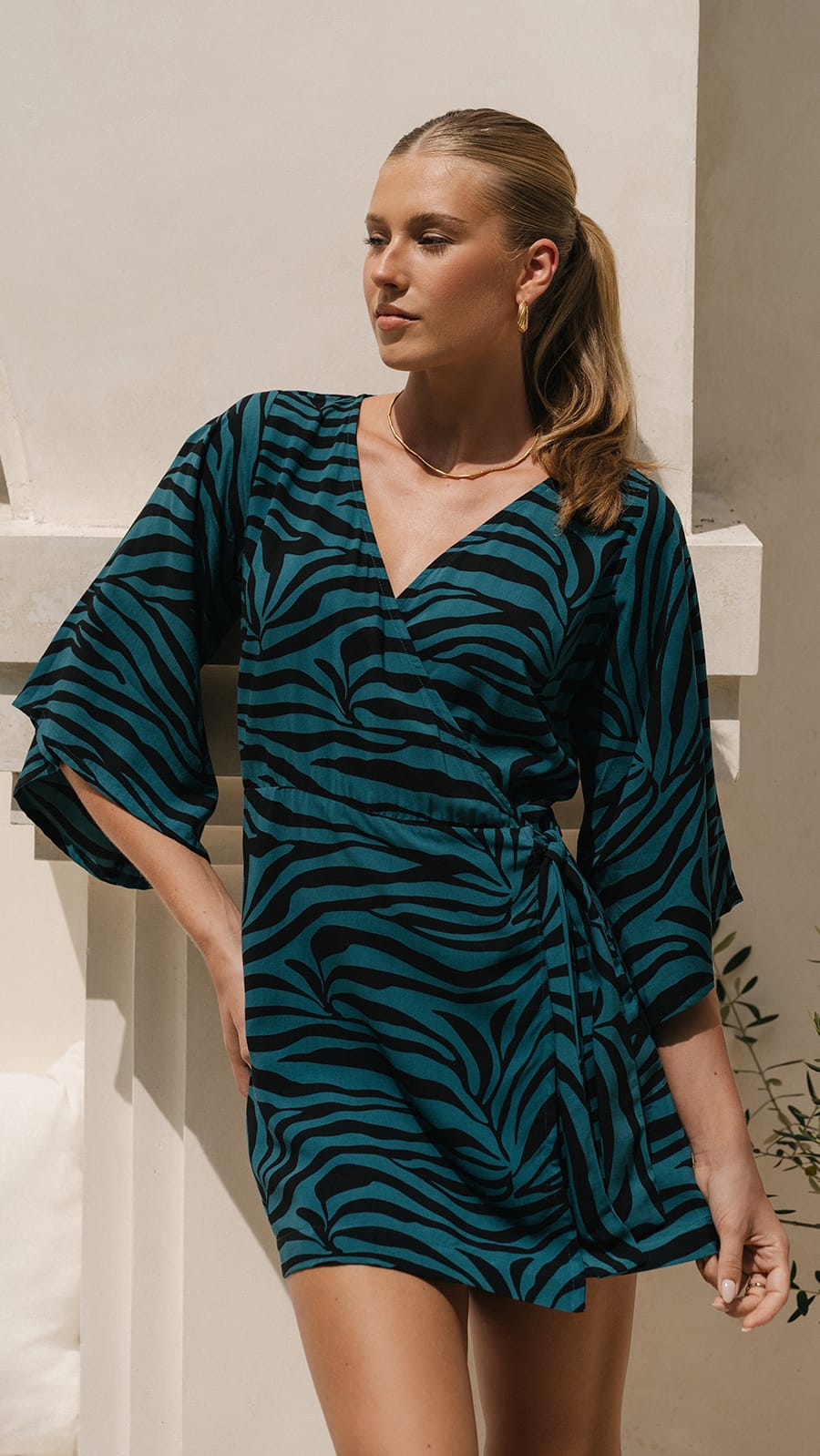 khushclothing DRESSES Palma Mini Dress - Rove Petrol