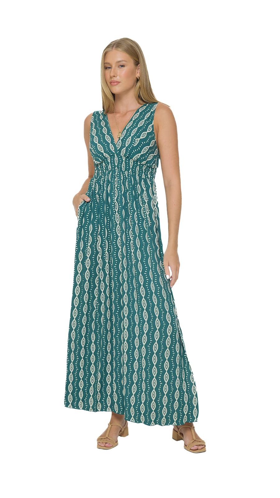 khushclothing DRESSES Rayna Sky Maxi Dress - Axis Green