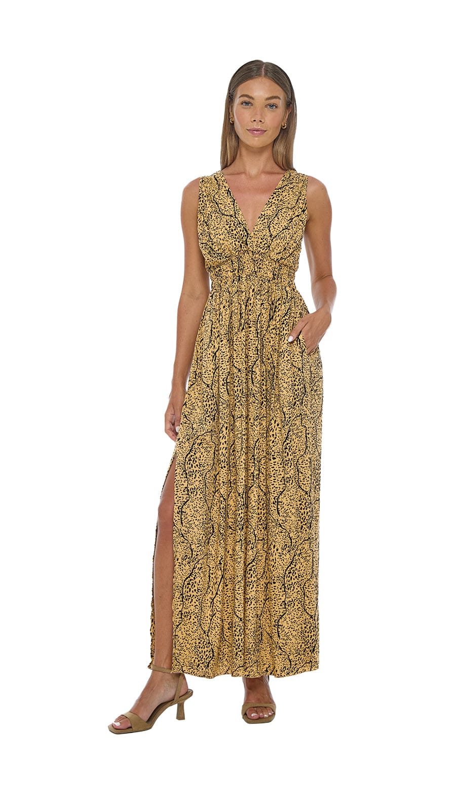 khushclothing DRESSES Rayna Sky Maxi Dress - Savanae Nude