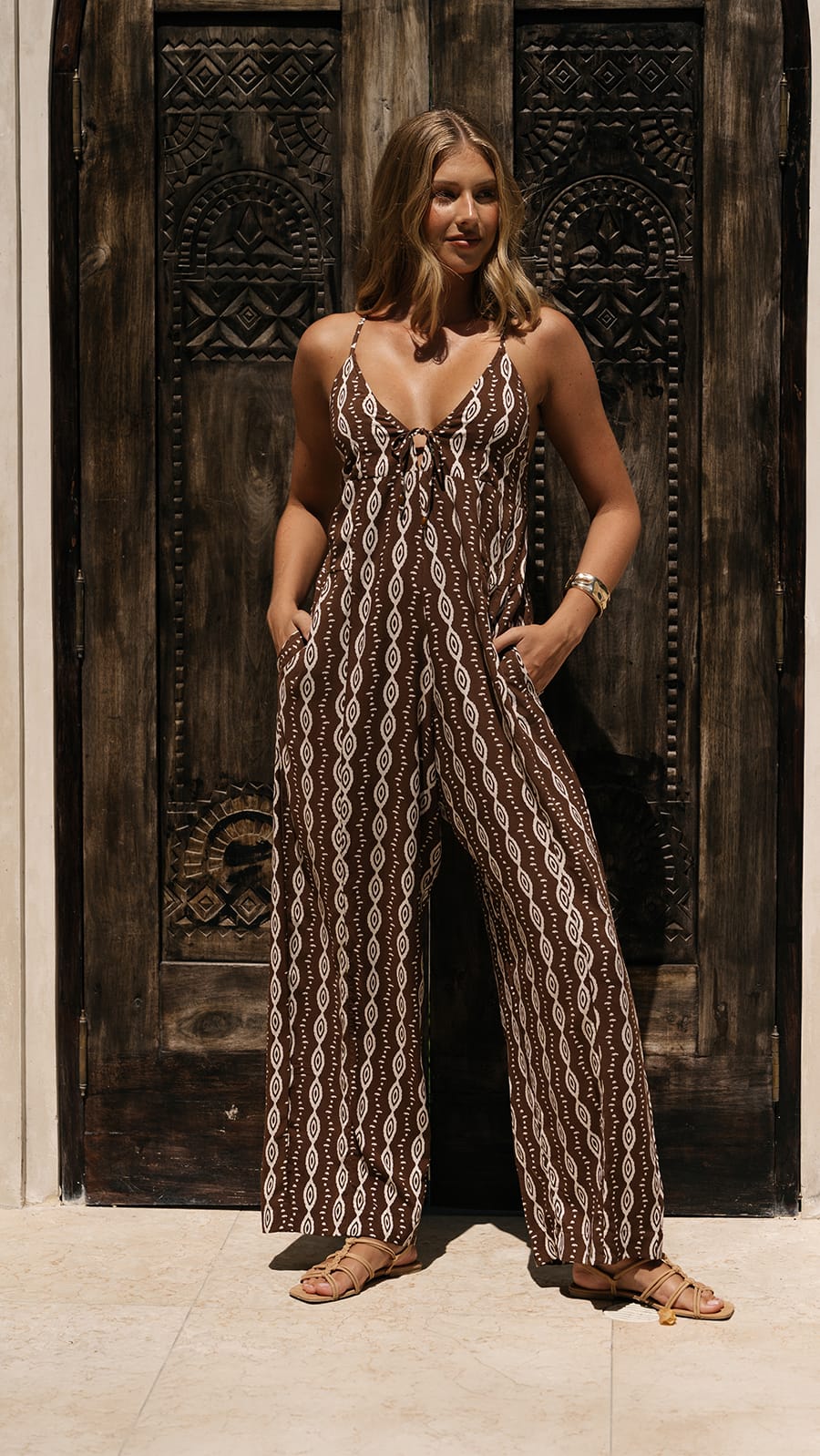 khushclothing DRESSES Solae Jumpsuit - Axis Brown